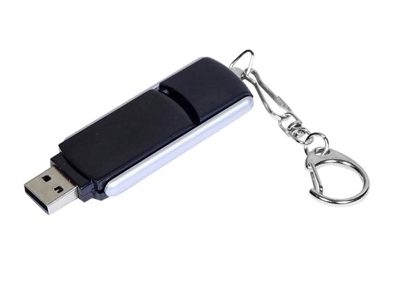 USB 2.0- флешка промо на 64 Гб с прямоугольной формы с выдвижным механизмом