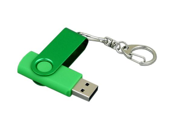 USB 3.0- флешка промо на 64 Гб с поворотным механизмом и однотонным металлическим клипом