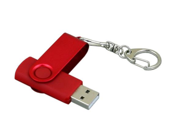 USB 3.0- флешка промо на 128 Гб с поворотным механизмом и однотонным металлическим клипом