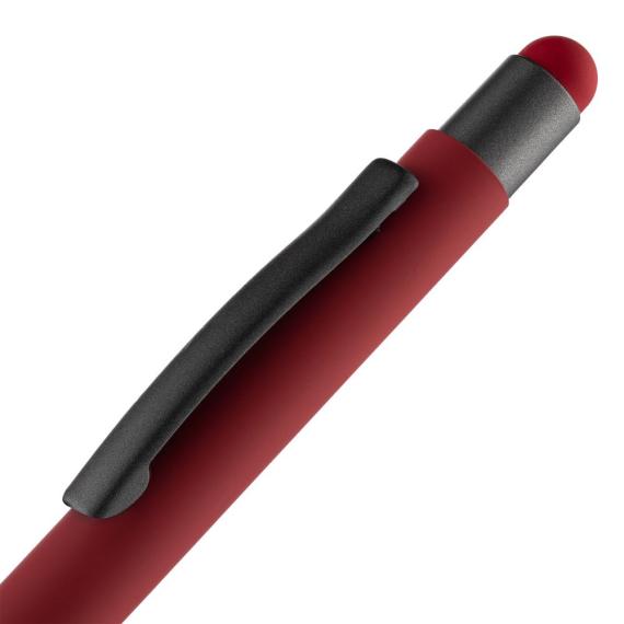 Ручка шариковая со стилусом Digit Soft Touch, красная