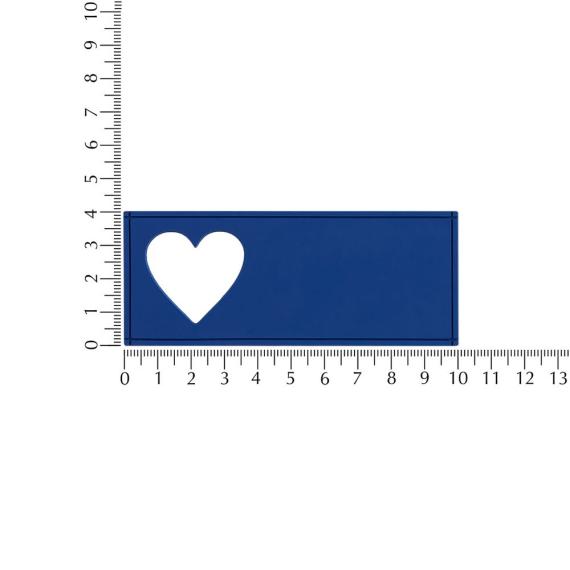 Лейбл из ПВХ с вырезом «Сердце», синий