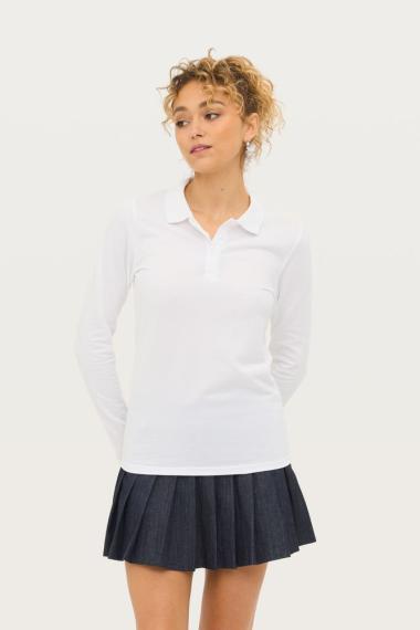 Рубашка поло женская с длинным рукавом Perfect LSL Women черная, размер XXL