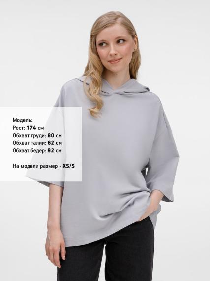 Футболка оверсайз унисекс с капюшоном Neofit, светло-серая, размер XL/XXL