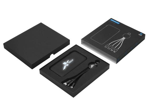 Набор из внешнего аккумулятора и универсального кабеля с подсветкой лого «Reserve LED», 10000mAh