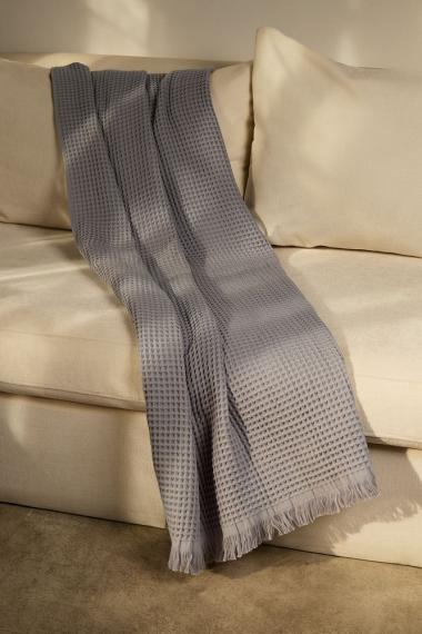 Плед вафельный Elenglect, светло-серый