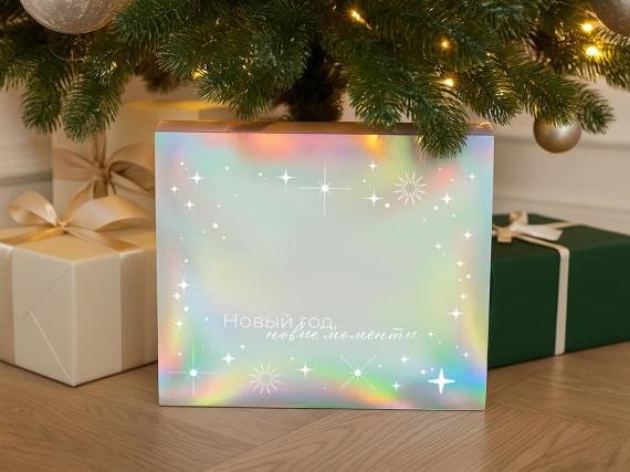 Подарочная коробка с голографическим шубером «Aurora», XL