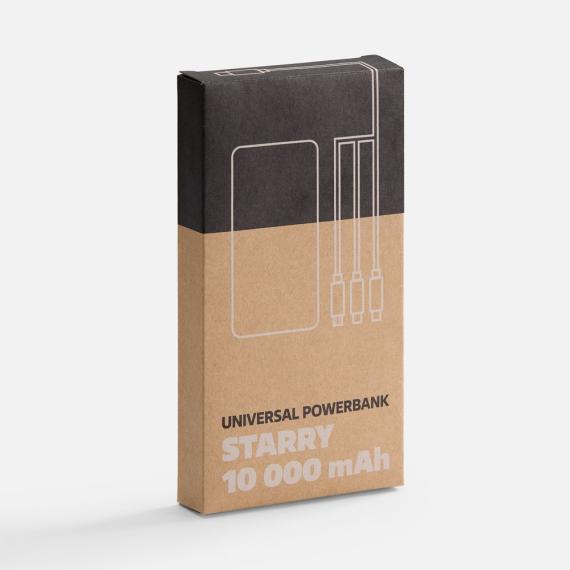 Аккумулятор Uniscend Starry с подсветкой, 10000 мАч, темно-серый