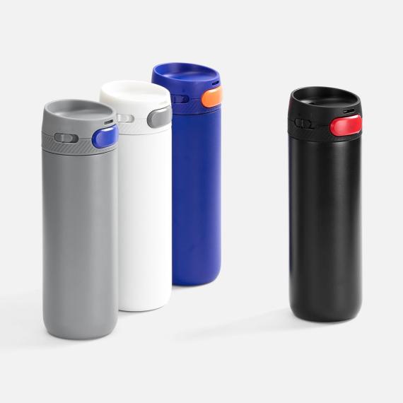 Термостакан X1 с цветной кнопкой, черный с красным