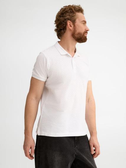 Рубашка поло мужская Brandy Men, белая с темно-синим, размер S