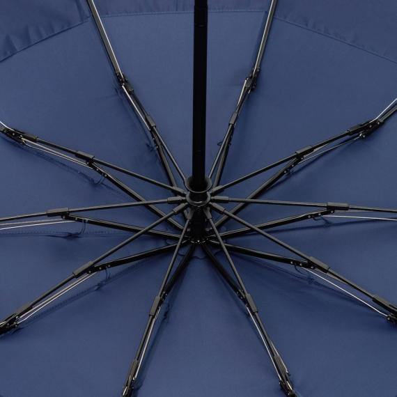 Зонт обратного сложения twoGether с двойным куполом, темно-синий