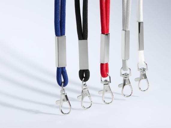 Шнурок для бейджа Tube Metal, синий