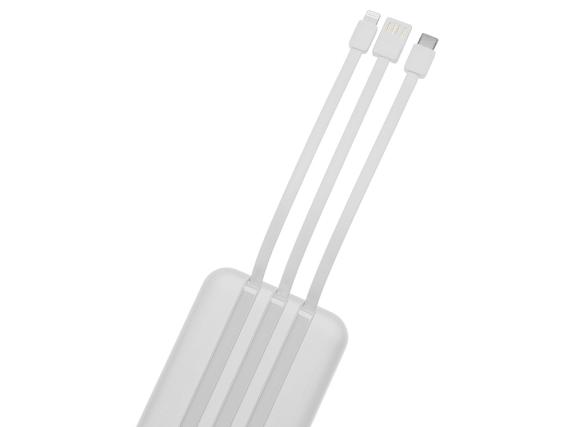 Магнитный беспроводной внешний аккумулятор со встроенными кабелями «Мэни», 10000 мАч