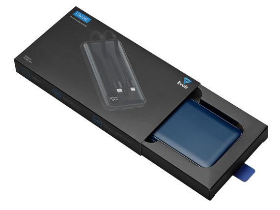 Внешний аккумулятор со встроенными кабелями «Фрэйм», 10000мач