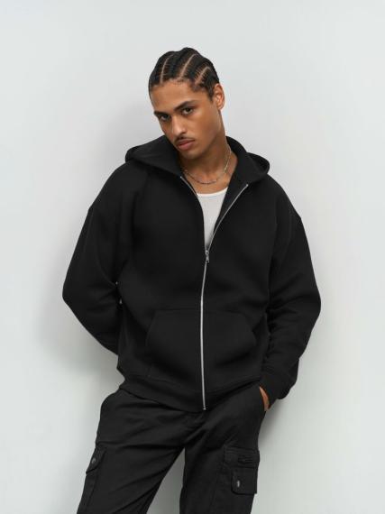 Толстовка унисекс на молнии Jelo, черная, размер S