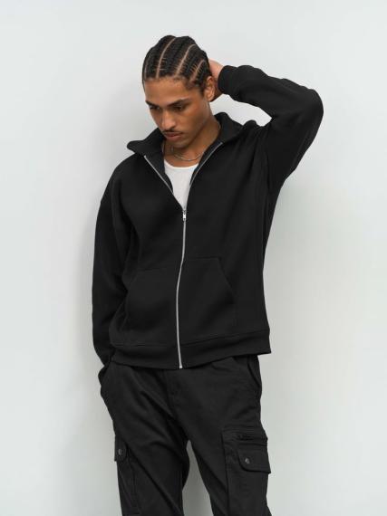 Толстовка унисекс на молнии Jelo, черная, размер S