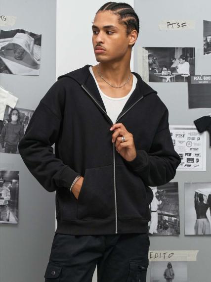 Толстовка унисекс на молнии Jelo, черная, размер S