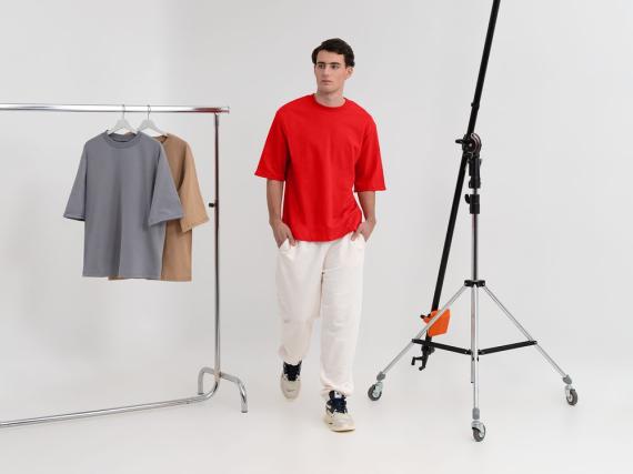 Футболка оверсайз унисекс Kosmos 2.0, красная (алая), размер XS/S