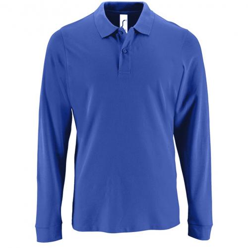 Рубашка поло мужская с длинным рукавом Perfect LSL Men ярко-синяя, размер 3XL